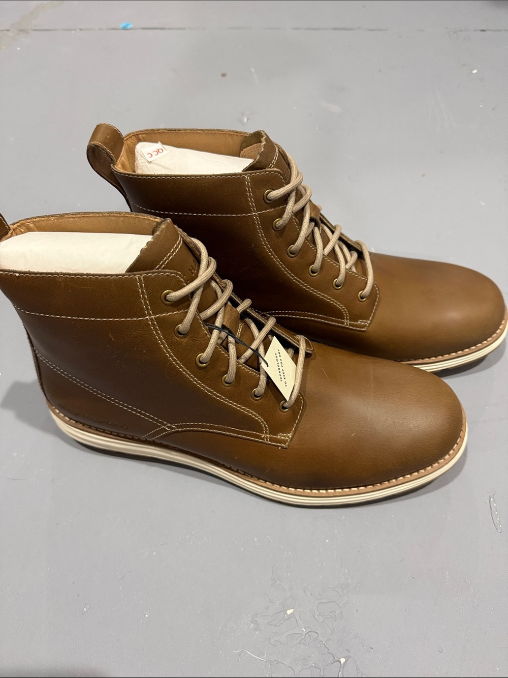 Men's Brown Leather Cole Haan Lace-Up Ankle Boots